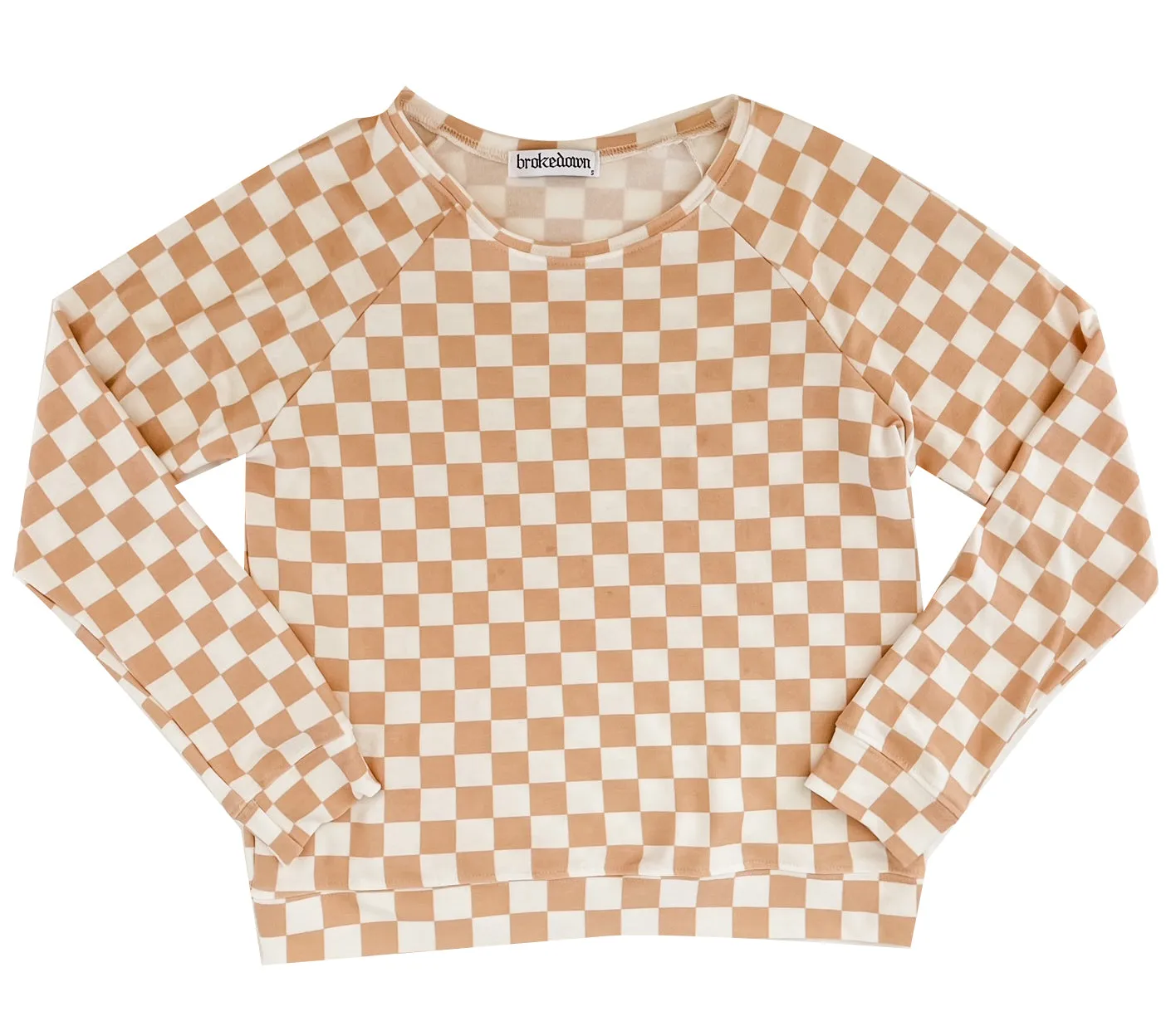 Brokedown Clothing Women's Rust Check Sweatshirt