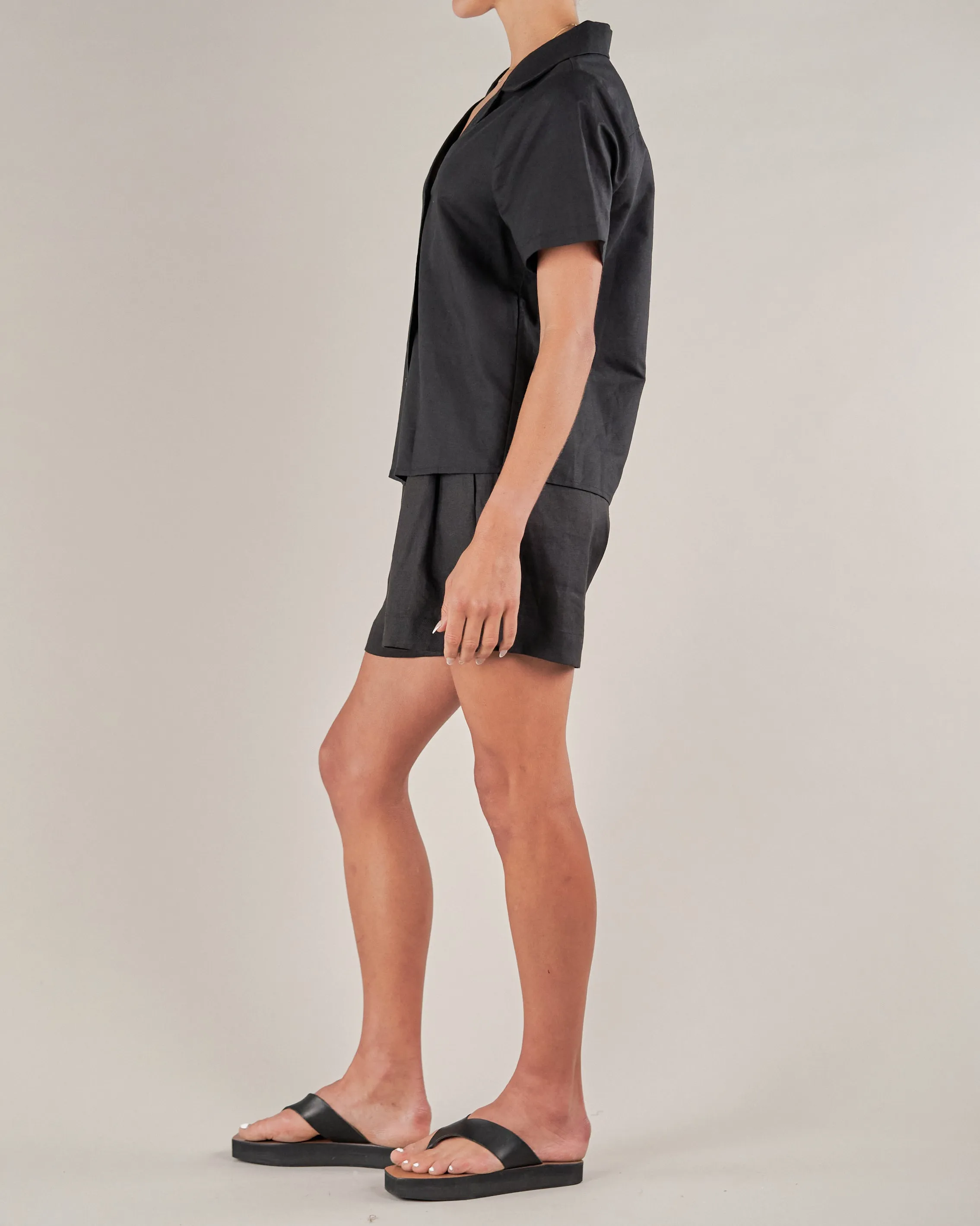 Cancun Linen Short - Black
