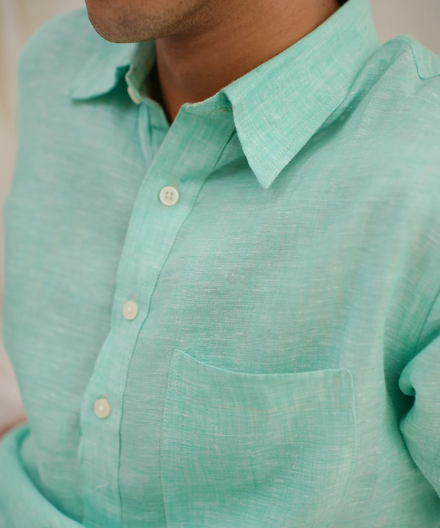 Classic Ocean Green Linen