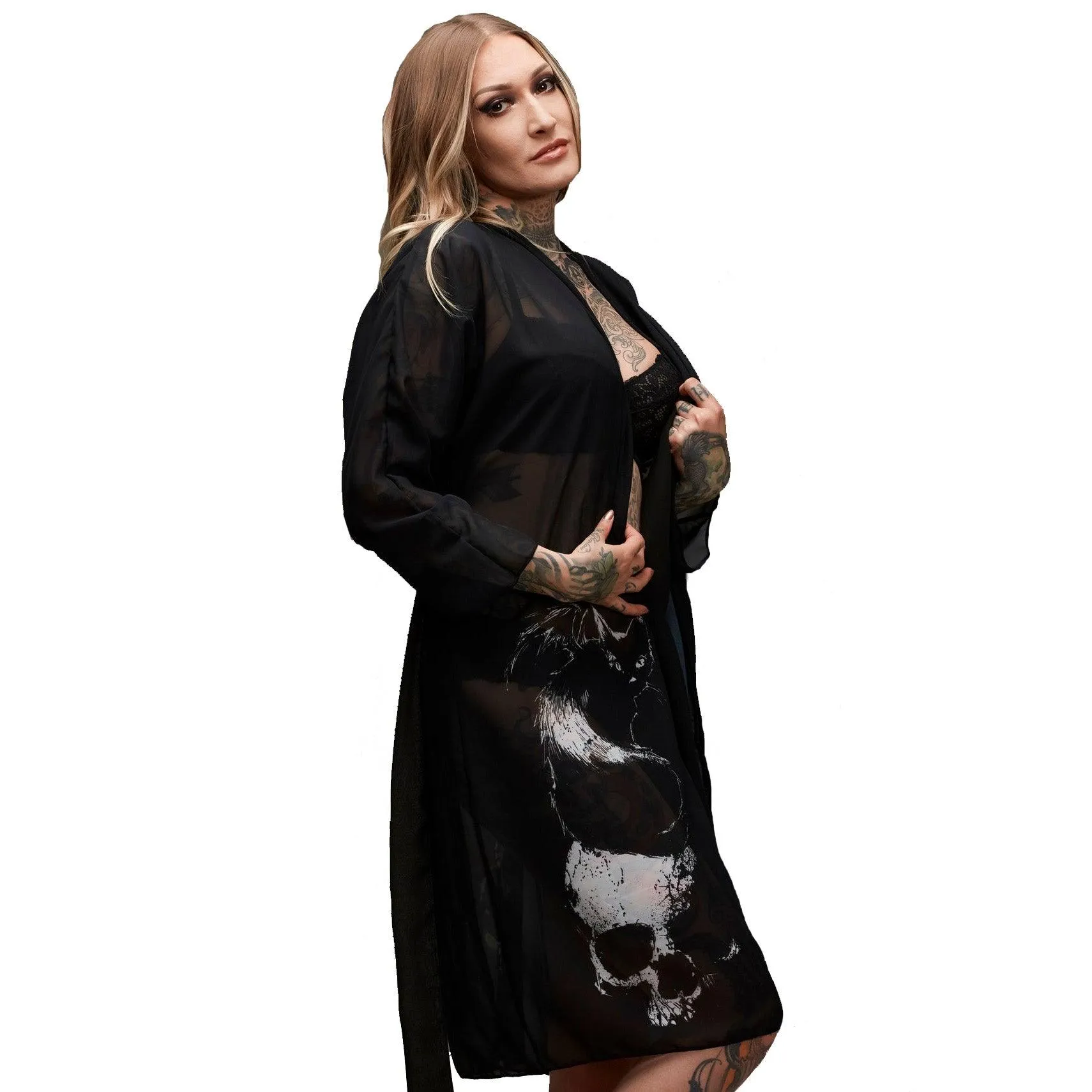 Mayhem Clothing - Grimalkin's Dark Thoughts  -  Peignoir